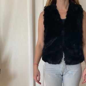 Black Madewell Furry Vest